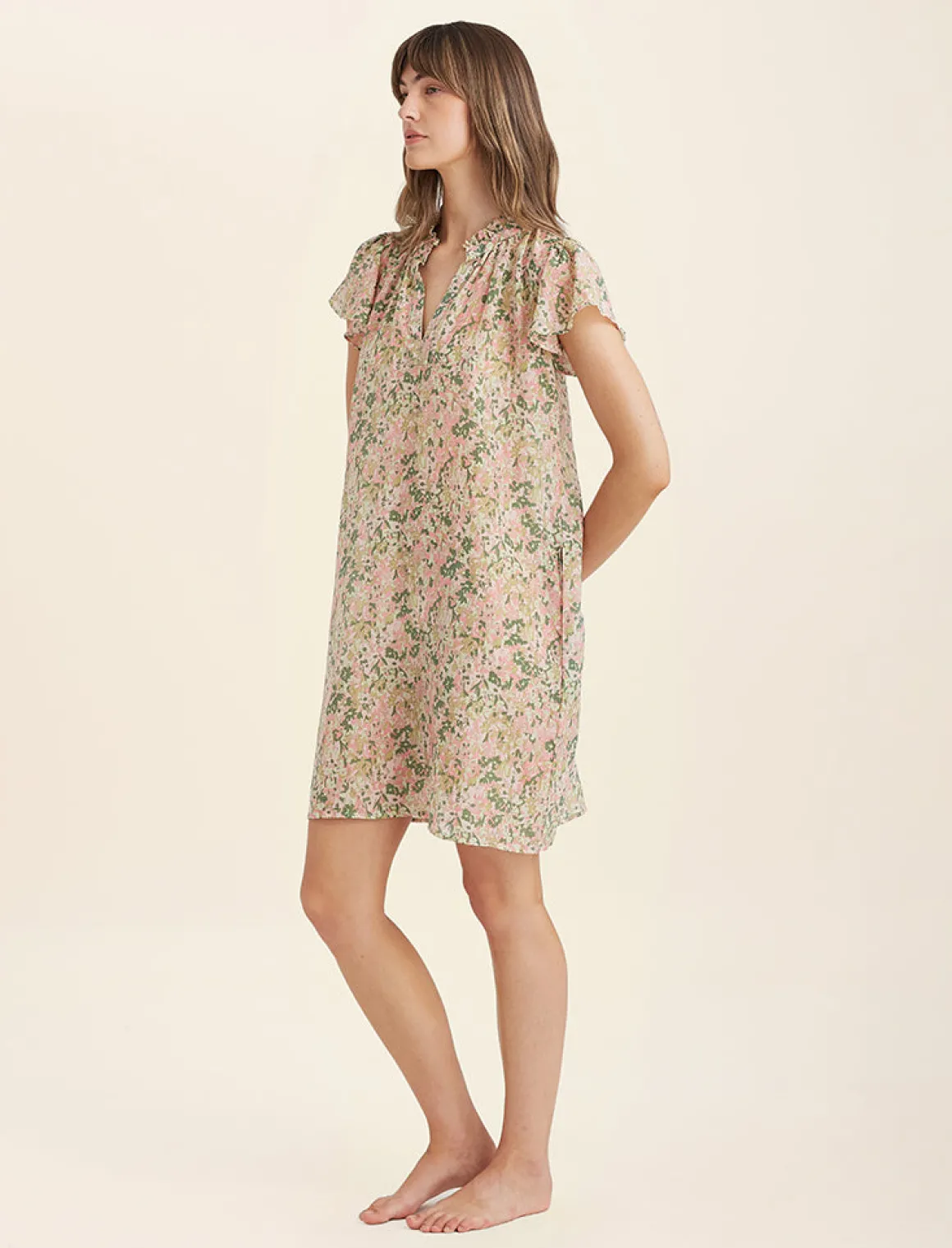 Adeline Flutter Sleeve Nightie