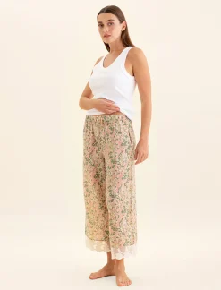 Adeline Lace Trim Crop Pant