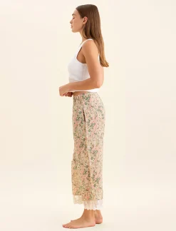 Adeline Lace Trim Crop Pant