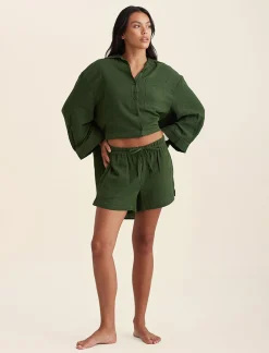 Ashley Textured Cotton Oversized Boxer Short