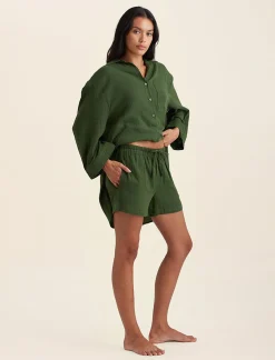 Ashley Textured Cotton Oversized Boxer Short