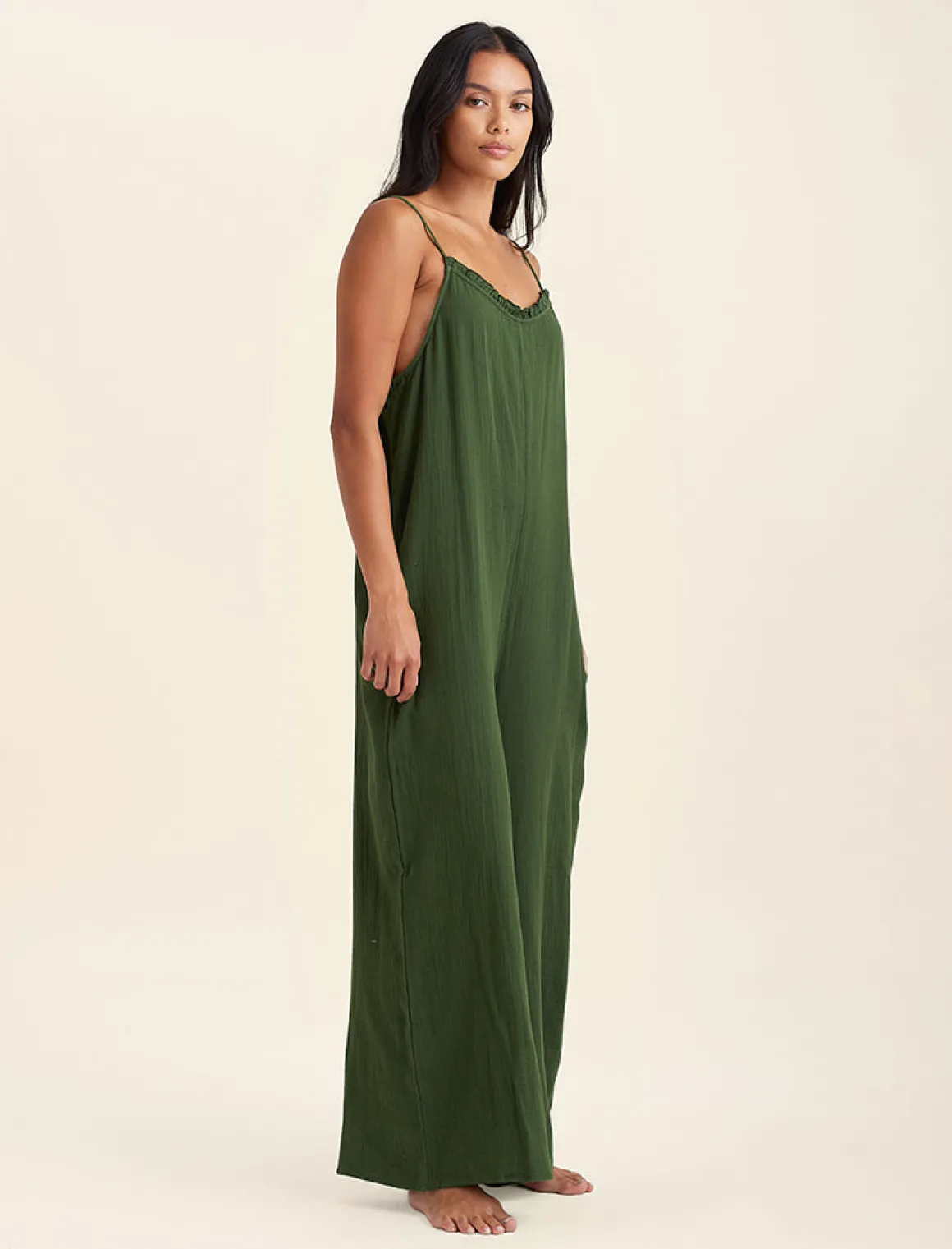 Ashley Textured Cotton Relaxed Jumpsuit