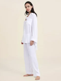 Ashley Textured Cotton Wide Leg Pant