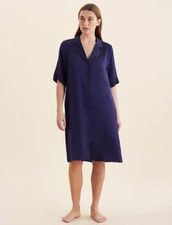 Audrey Washable Silk Short Sleeve Nightshirt