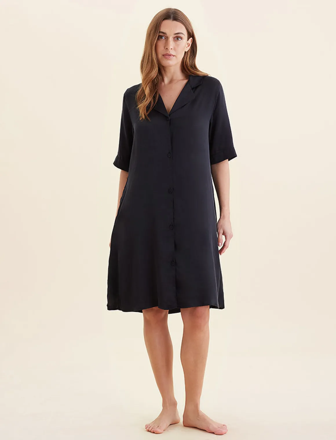 Audrey Washable Silk Short Sleeve Nightshirt