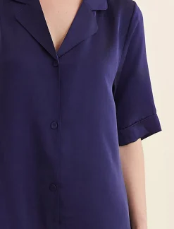 Audrey Washable Silk Short Sleeve Nightshirt
