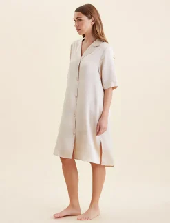 Audrey Washable Silk Short Sleeve Nightshirt