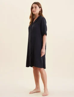 Audrey Washable Silk Short Sleeve Nightshirt