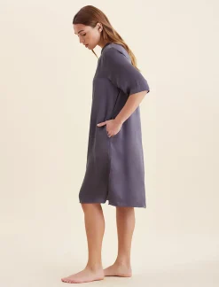 Audrey Washable Silk Short Sleeve Nightshirt