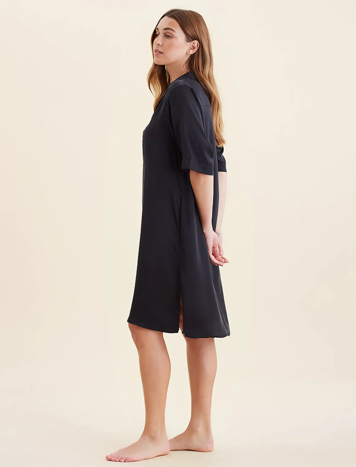 Audrey Washable Silk Short Sleeve Nightshirt