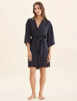 Camille Silk Lace Robe