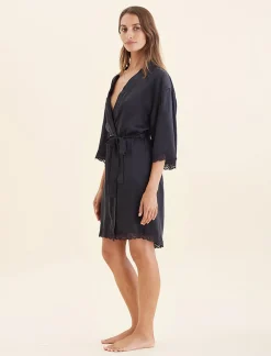 Camille Silk Lace Robe