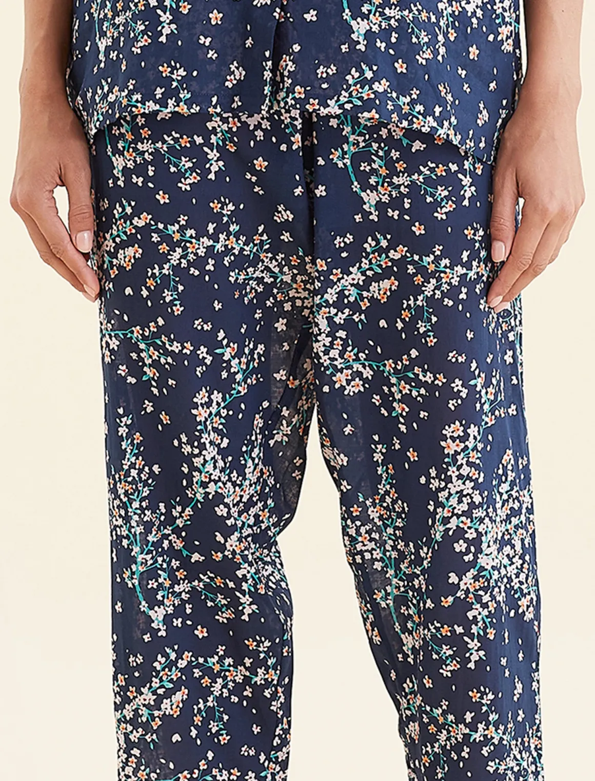 Cheri Blossom Crop PJ Set with Eye Mask