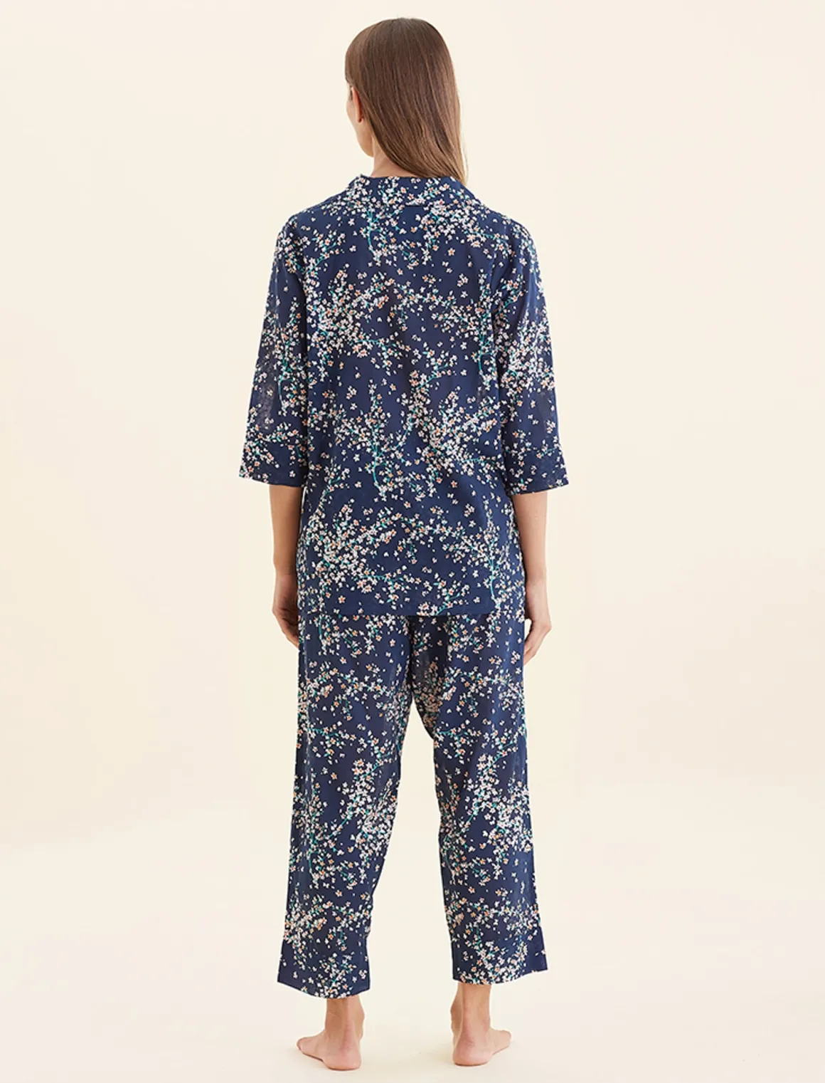Cheri Blossom Crop PJ Set with Eye Mask