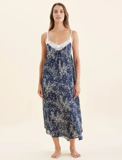 Cheri Blossom Lace Front Maxi Nightie
