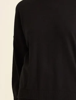 Cotton Cashmere Crew Neck Long Sleeve Top