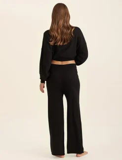 Cotton Cashmere Crew Neck Long Sleeve Top