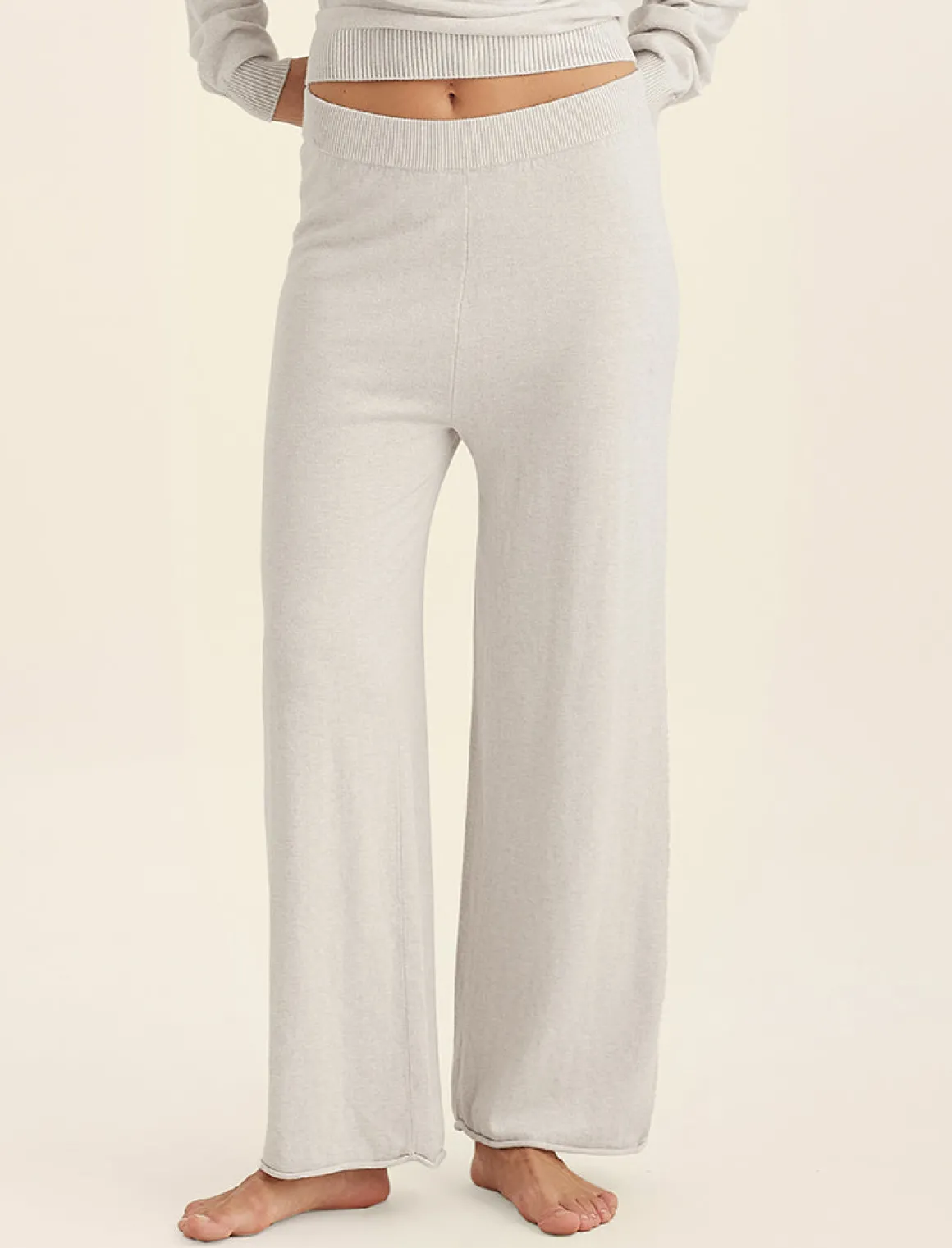 Cotton Cashmere Straight Leg Pant