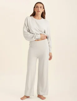 Cotton Cashmere Straight Leg Pant