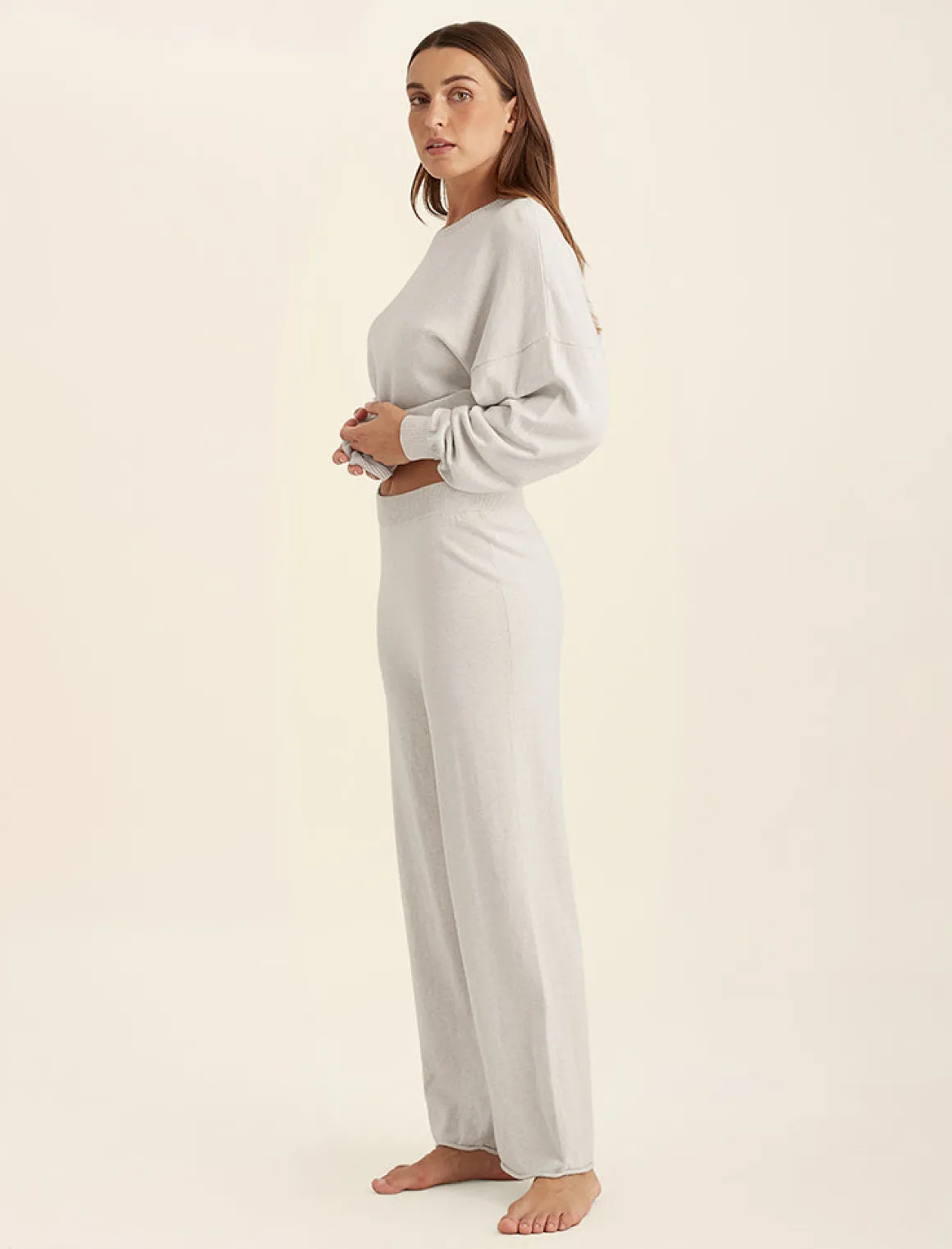 Cotton Cashmere Straight Leg Pant