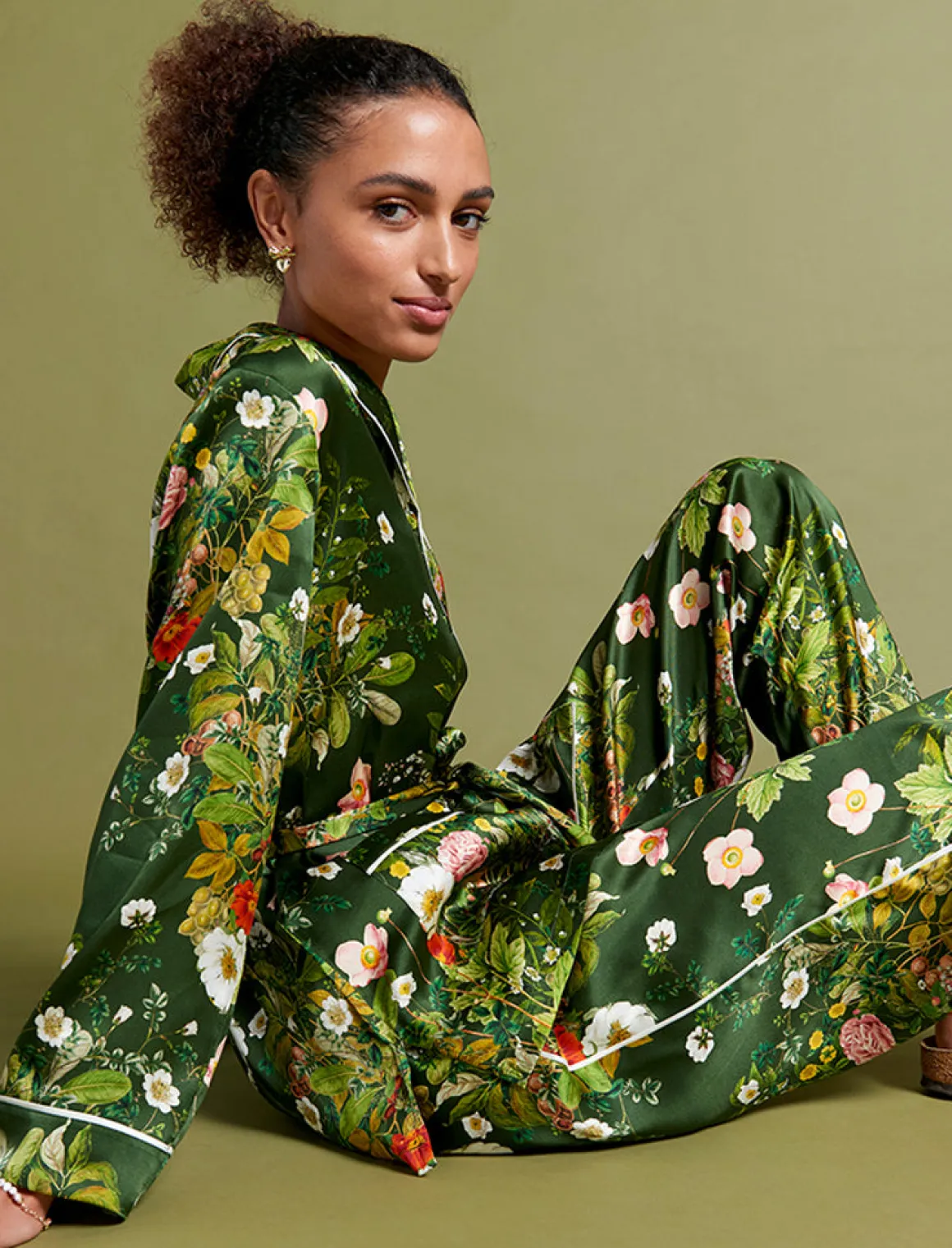 Karen Walker Love Letters Silk Wrap PJ Set