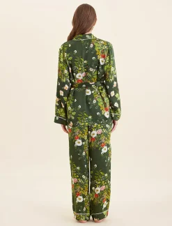 Karen Walker Love Letters Silk Wrap PJ Set