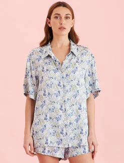Lily Jane Satin Short Sleeve Shirt