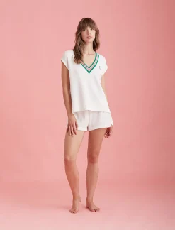 Luxe Waffle Tennis Logo Tank