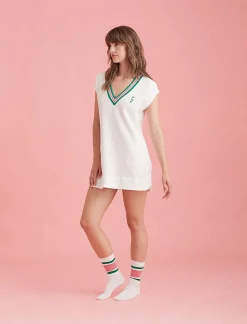 Luxe Waffle Tennis Logo Tank Dress