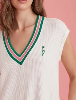 Luxe Waffle Tennis Logo Tank