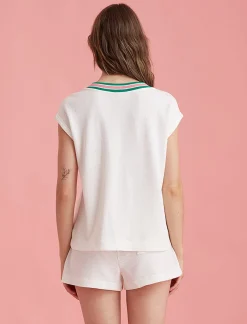 Luxe Waffle Tennis Logo Tank