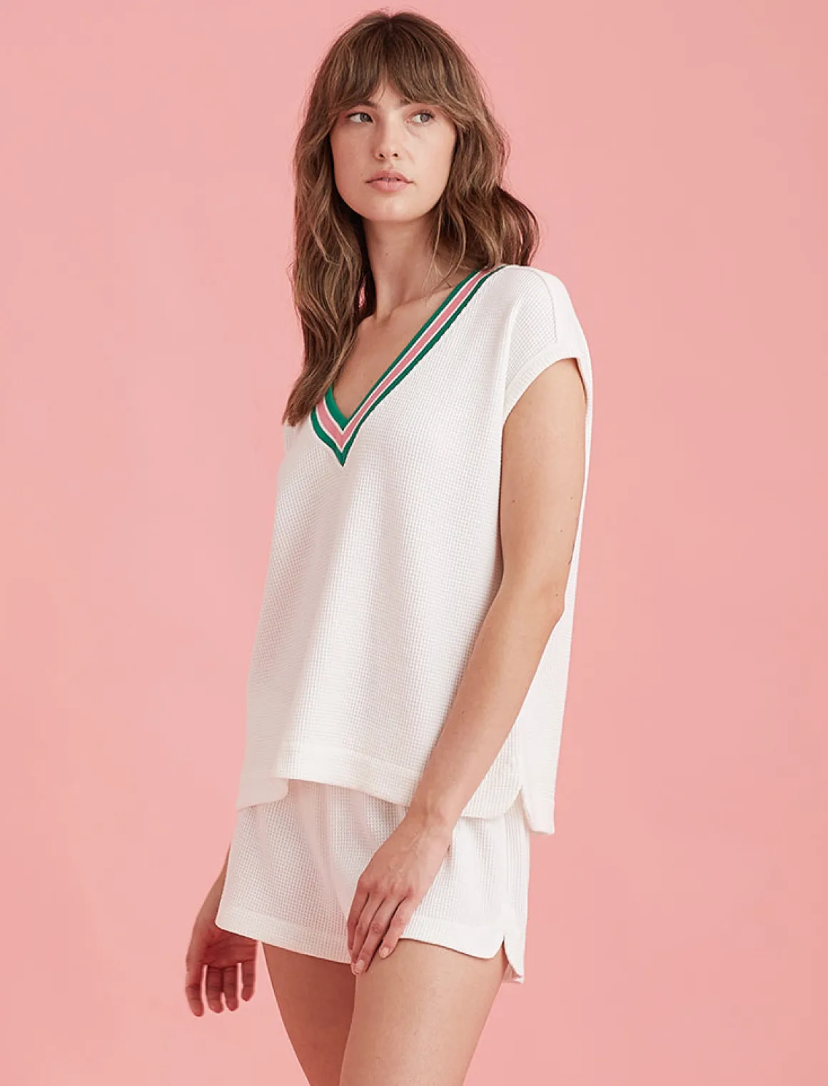 Luxe Waffle Tennis Tank