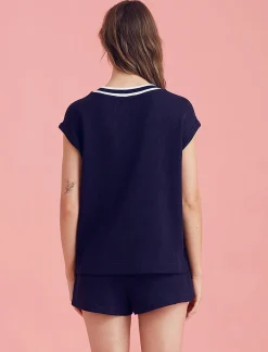 Luxe Waffle Tennis Tank