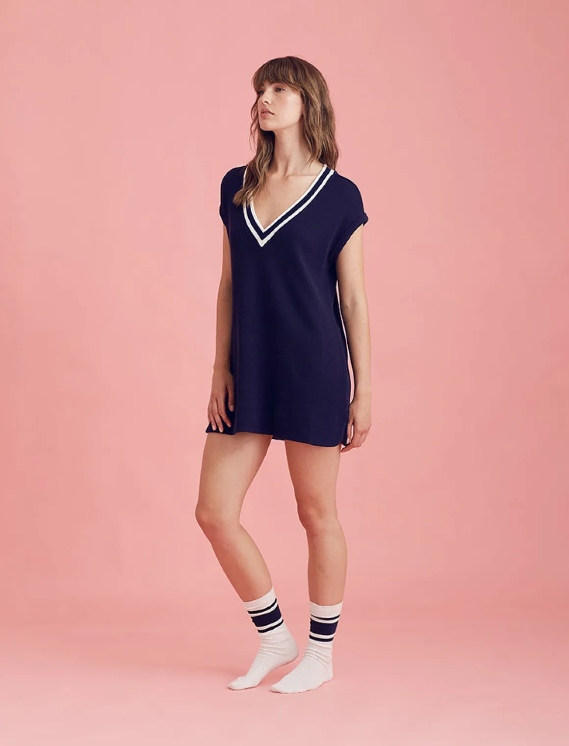 Luxe Waffle Tennis Tank Dress