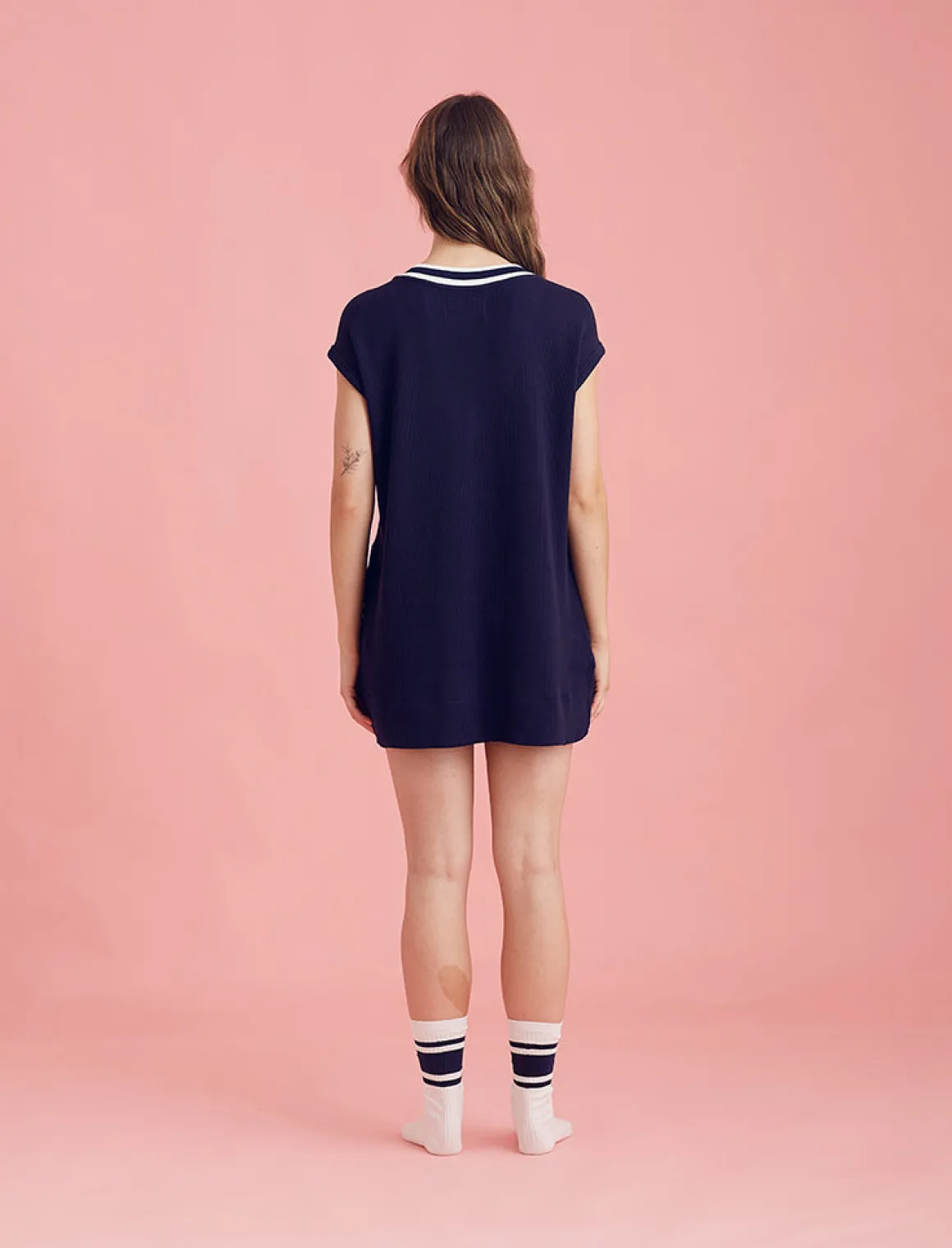 Luxe Waffle Tennis Tank Dress