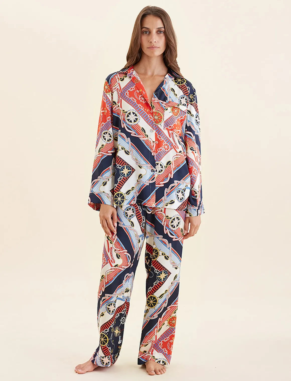 Marine Silk Full Length PJ Set