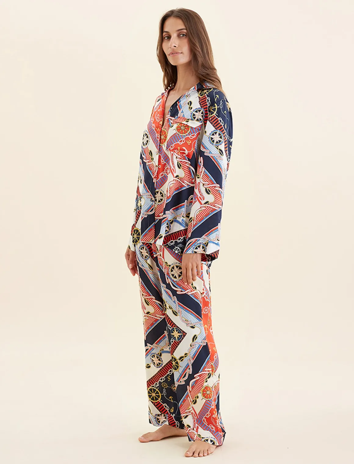 Marine Silk Full Length PJ Set