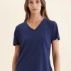 Maya Linen Cotton V-Neck Tee