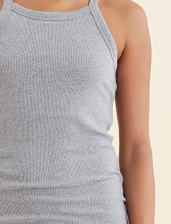 Milla High Neck Rib Shelf Bra Tank