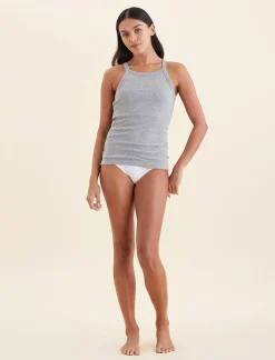 Milla High Neck Rib Shelf Bra Tank