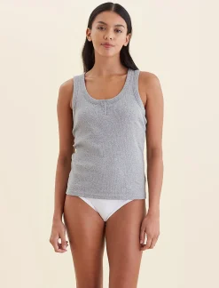 Milla Rib Shelf Bra Henley Tank