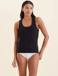Milla Rib Shelf Bra Henley Tank
