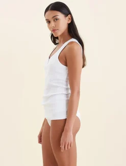 Milla Rib Shelf Bra Henley Tank