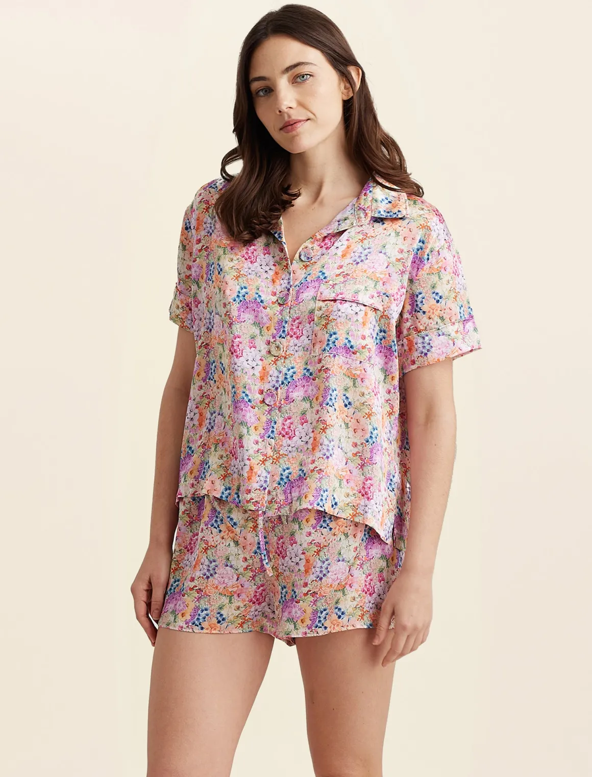 Painted Travels Silk Boxer PJ Set
