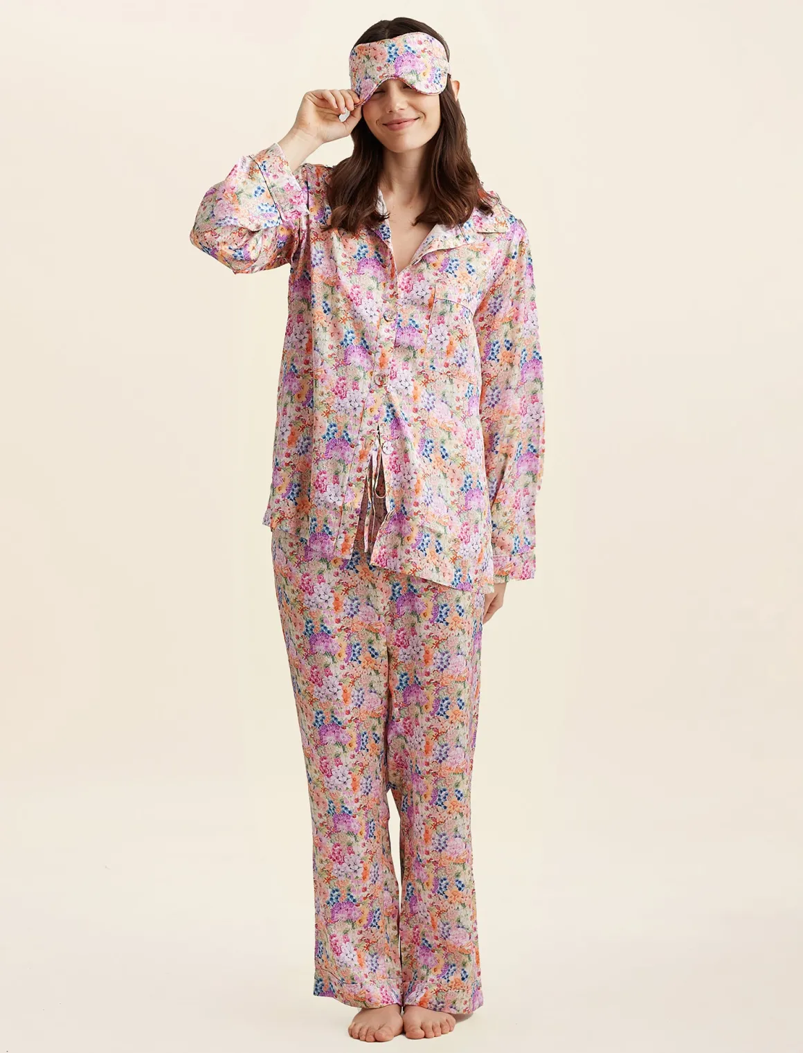 Painted Travels Silk Full Length PJ & Eyemask