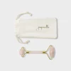 Rose Quartz Face Roller in Drawstring Bag