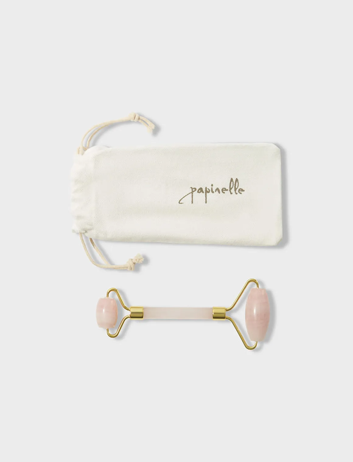 Rose Quartz Face Roller in Drawstring Bag