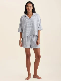 Sabine Seersucker Stripe Boxer PJ Set