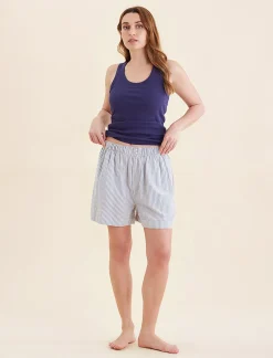 Sabine Seersucker Stripe Boyfriend Short