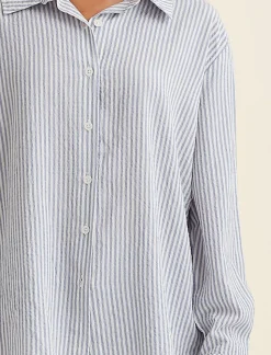 Sabine Seersucker Stripe Boyfriend Shirt